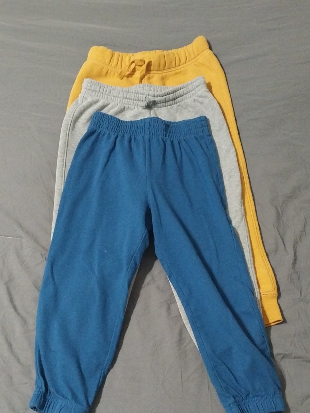Kids Elastic-Waist Jogger Pants - Blue, Gray & Yellow